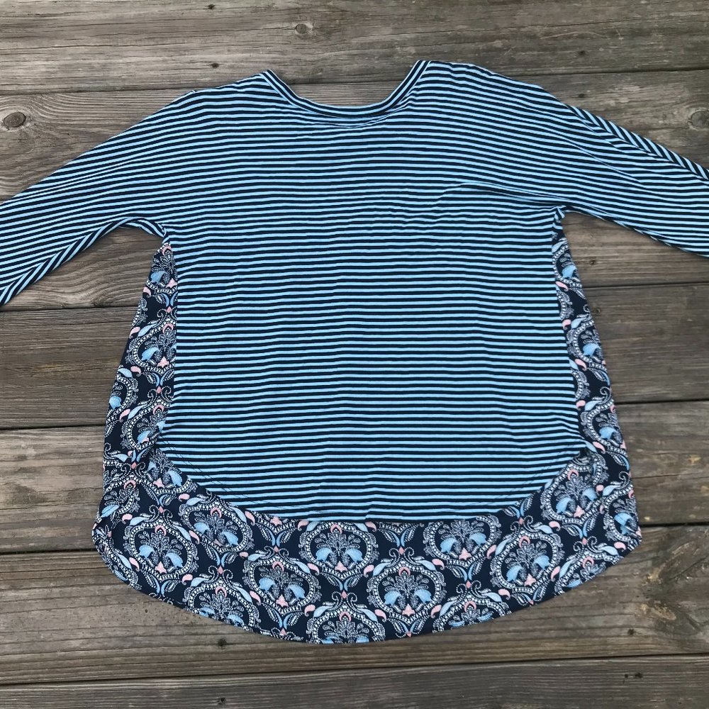 Loft Women Top Shirt Casual Back Long Front short